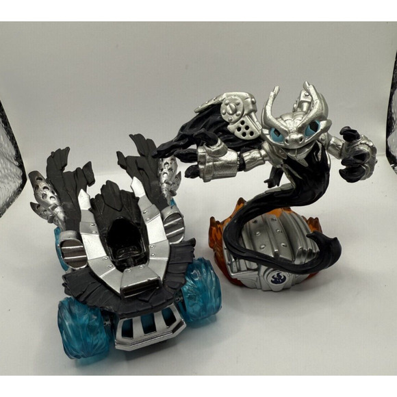 Skylanders SuperChargers Dark Spitfire Figure, Dark Hot Streak Vehicle - Picture 1 of 5